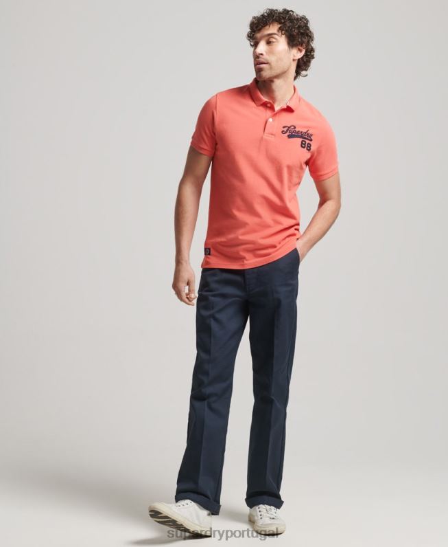 camisa polo superestado homens rosa roupas Superdry 2208H68