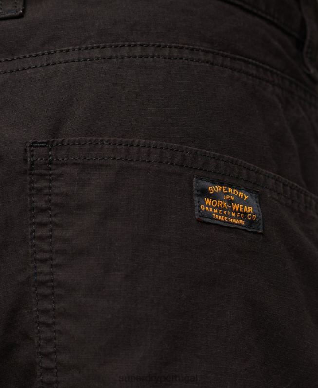 bermuda de carpinteiro homens preto roupas Superdry 2208H87