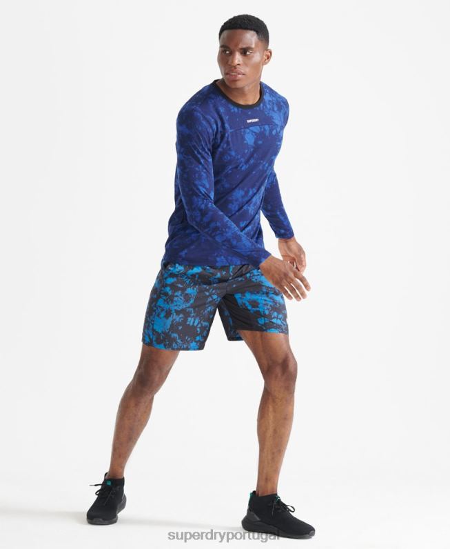 bermuda de corrida homens azul roupas Superdry 2208H5379