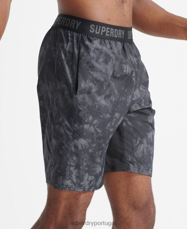 bermuda de corrida homens preto roupas Superdry 2208H5372
