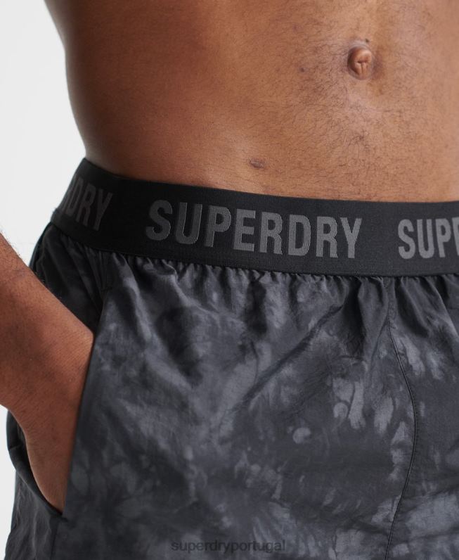 bermuda de corrida homens preto roupas Superdry 2208H5372