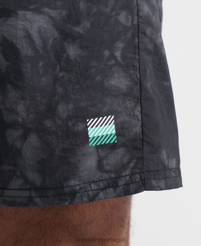 bermuda de corrida homens preto roupas Superdry 2208H5372