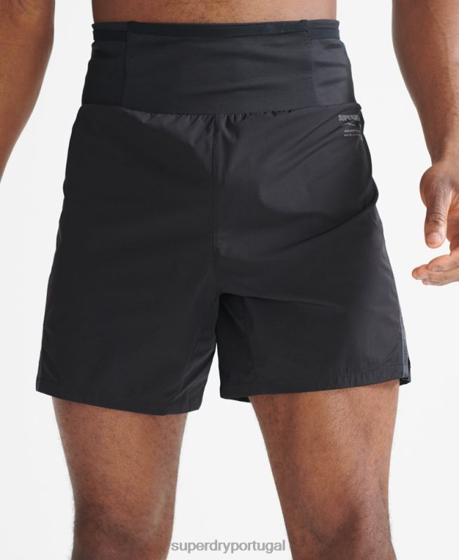 bermuda premium de corrida homens preto roupas Superdry 2208H5364