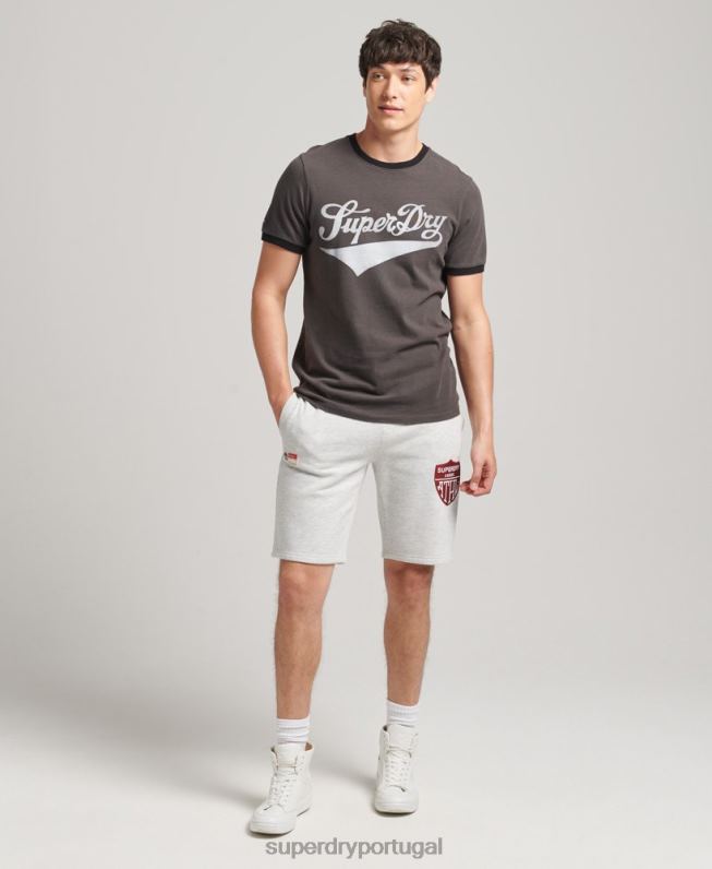 calções atléticos vintage homens cinza claro roupas Superdry 2208H362