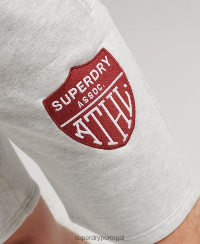 calções atléticos vintage homens cinza claro roupas Superdry 2208H362