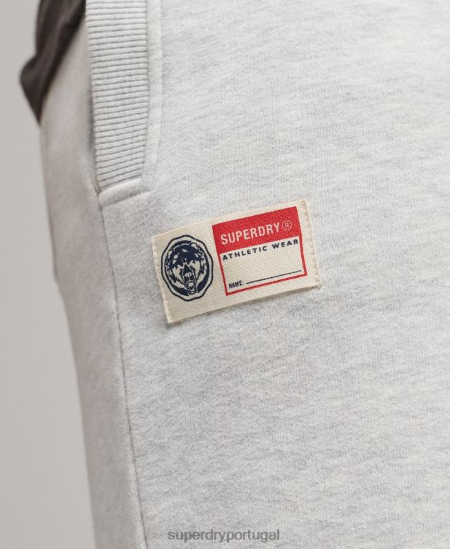 calções atléticos vintage homens cinza claro roupas Superdry 2208H362
