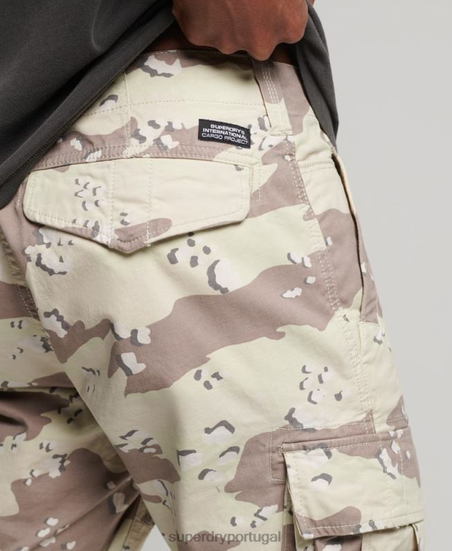 calções cargo core homens caqui roupas Superdry 2208H353