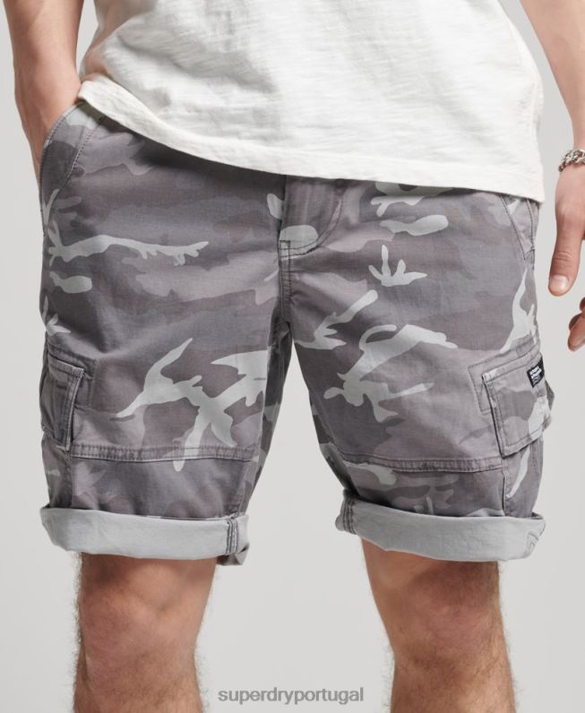 calções cargo core homens cinza claro roupas Superdry 2208H334