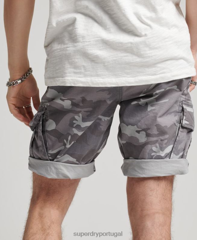 calções cargo core homens cinza claro roupas Superdry 2208H334