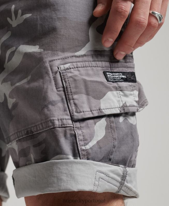 calções cargo core homens cinza claro roupas Superdry 2208H334