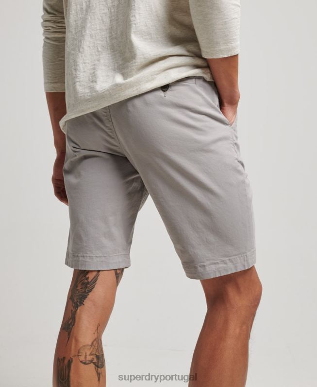 calções chino core homens cinza claro roupas Superdry 2208H253