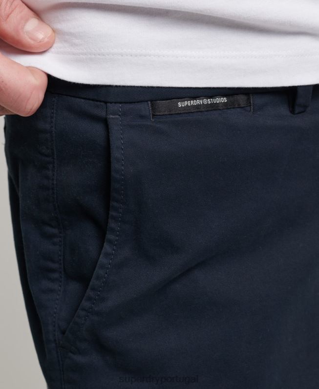 calções chino core homens marinha roupas Superdry 2208H247