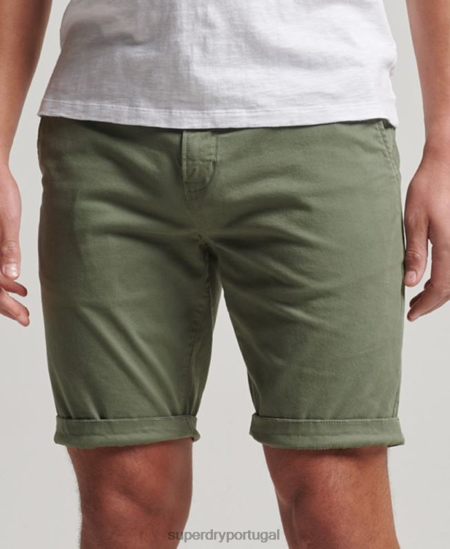 calções chino core homens verde roupas Superdry 2208H249
