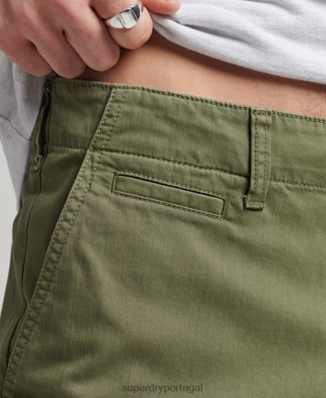 calções chino oficiais antigos homens caqui roupas Superdry 2208H312