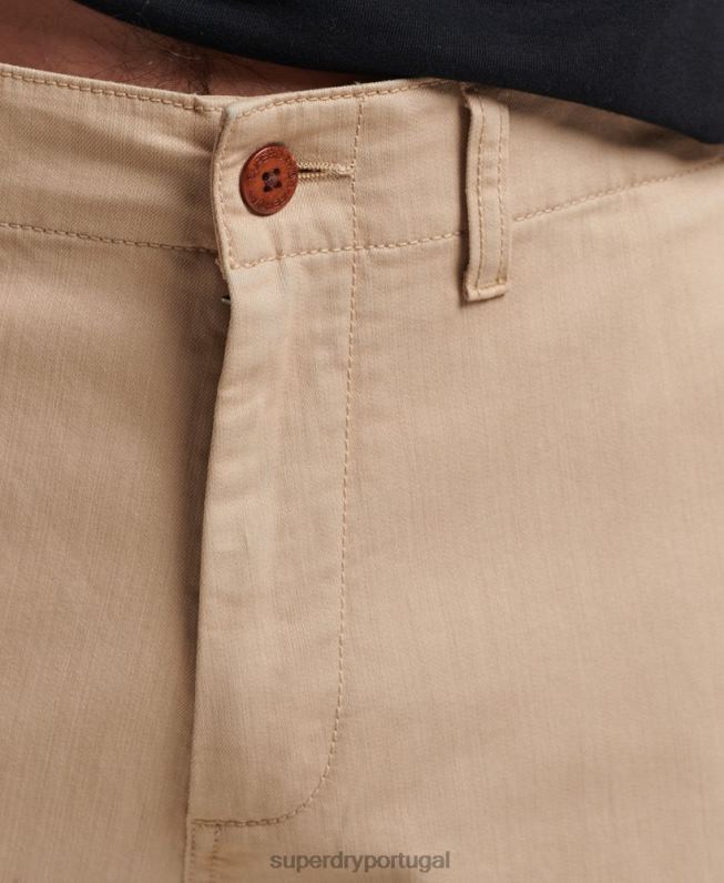 calções chino oficiais antigos homens creme roupas Superdry 2208H307