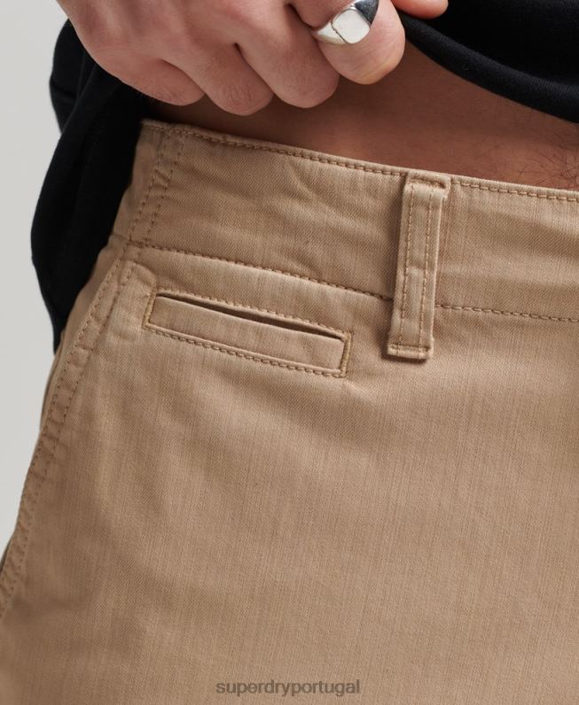 calções chino oficiais antigos homens creme roupas Superdry 2208H307