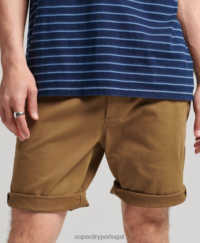 calções chino oficiais antigos homens marrom roupas Superdry 2208H308