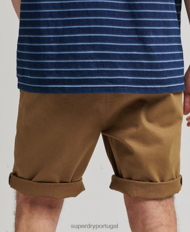 calções chino oficiais antigos homens marrom roupas Superdry 2208H308