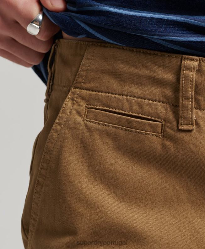 calções chino oficiais antigos homens marrom roupas Superdry 2208H308