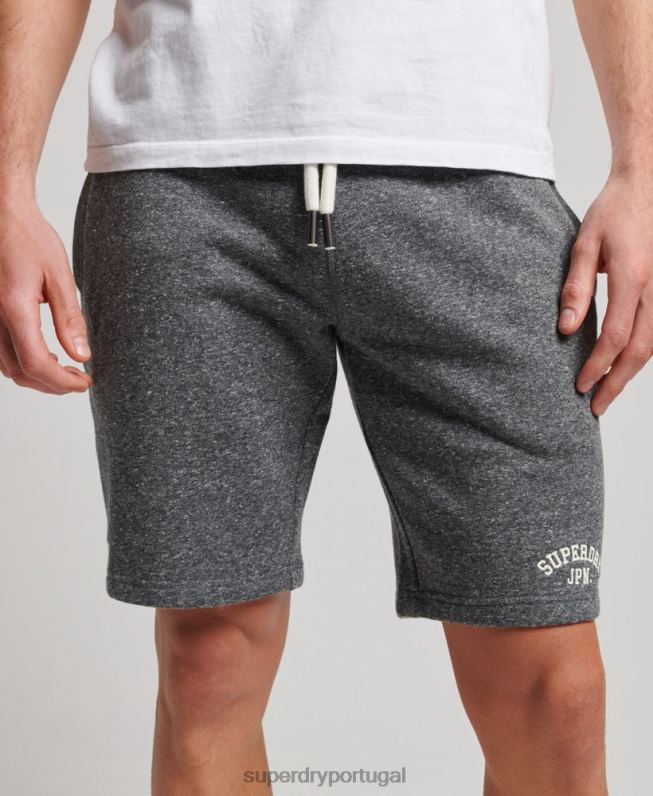 calções de ginástica vintage homens cinza escuro roupas Superdry 2208H332