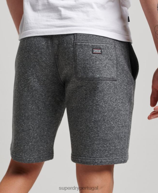 calções de ginástica vintage homens cinza escuro roupas Superdry 2208H332