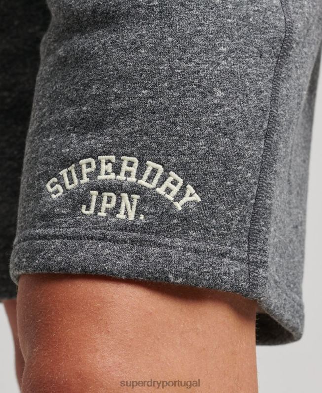 calções de ginástica vintage homens cinza escuro roupas Superdry 2208H332