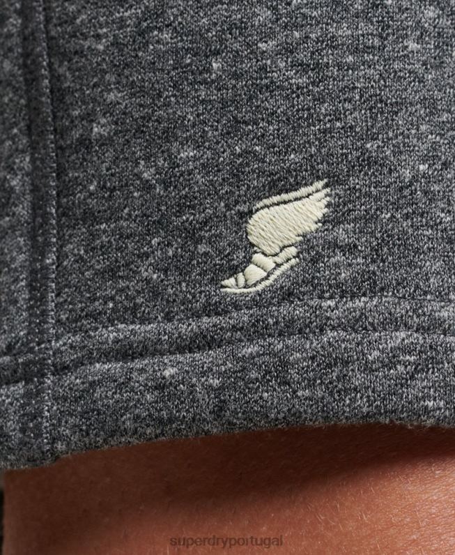 calções de ginástica vintage homens cinza escuro roupas Superdry 2208H332
