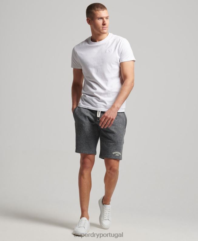 calções de ginástica vintage homens cinza escuro roupas Superdry 2208H332