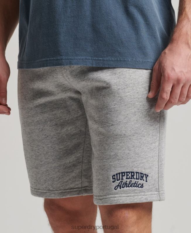 calções de ginástica vintage homens cinza roupas Superdry 2208H94