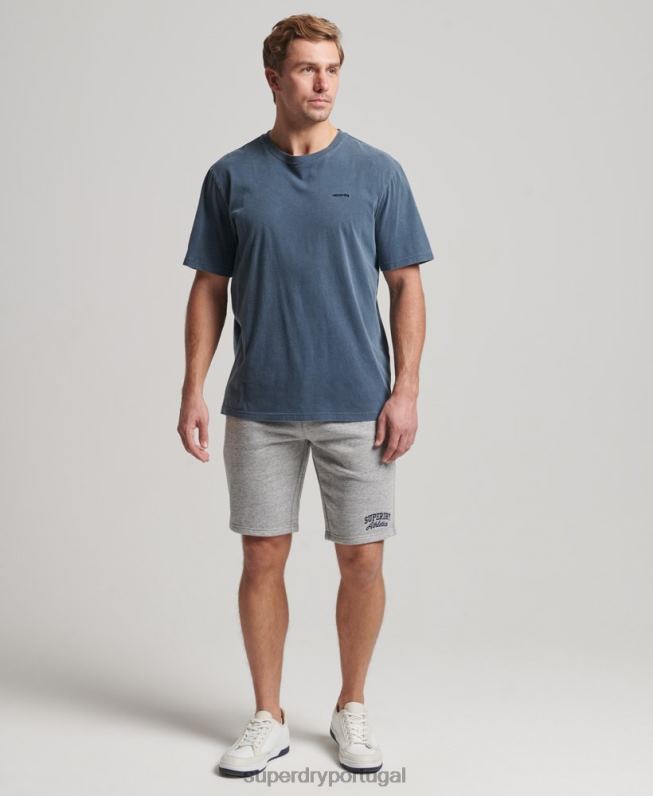 calções de ginástica vintage homens cinza roupas Superdry 2208H94