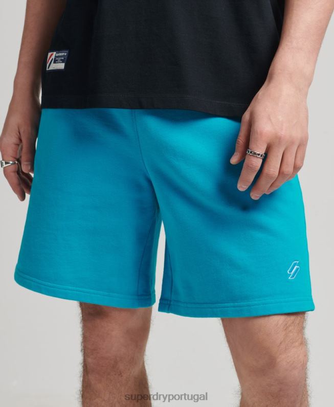calções de treino essenciais homens azul roupas Superdry 2208H365
