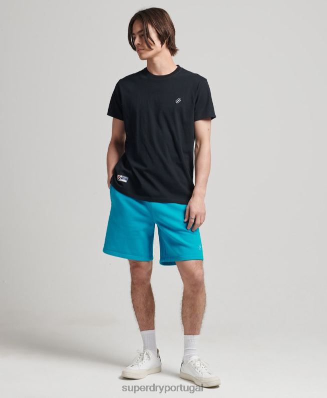 calções de treino essenciais homens azul roupas Superdry 2208H365