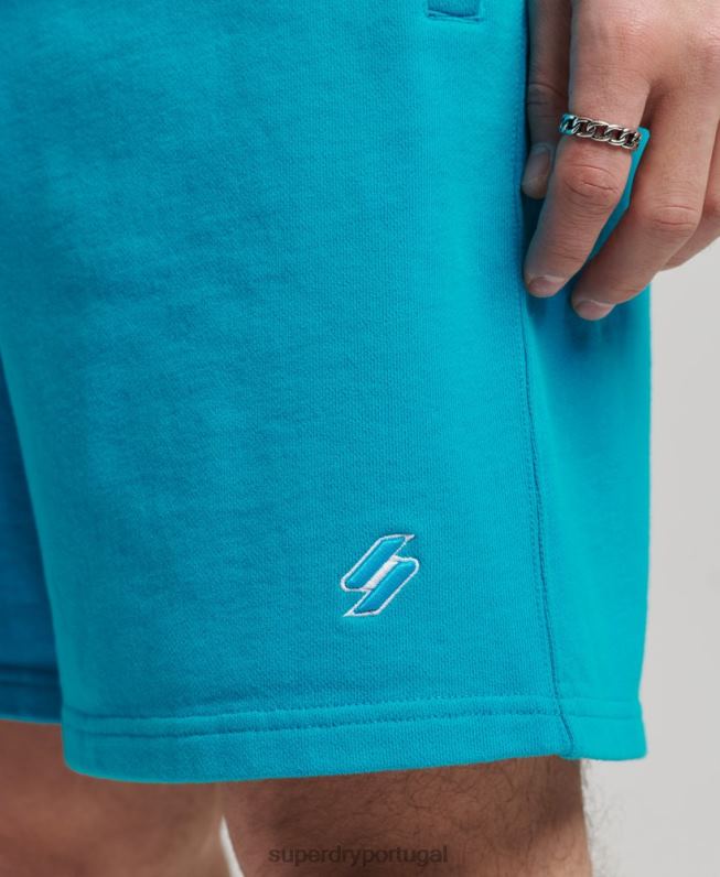 calções de treino essenciais homens azul roupas Superdry 2208H365
