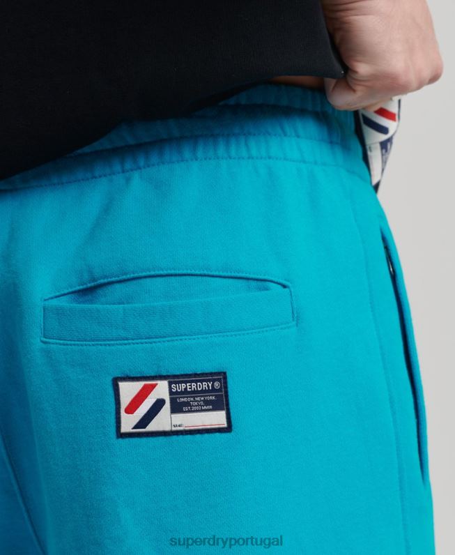 calções de treino essenciais homens azul roupas Superdry 2208H365