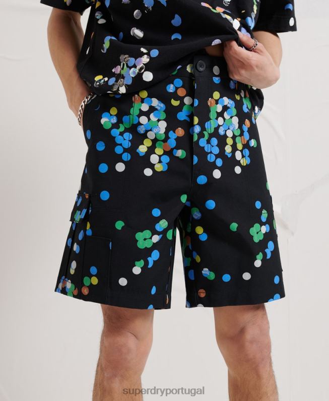 calções extras de energia homens preto roupas Superdry 2208H329