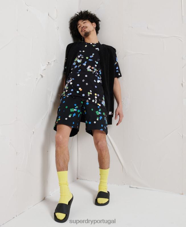 calções extras de energia homens preto roupas Superdry 2208H329