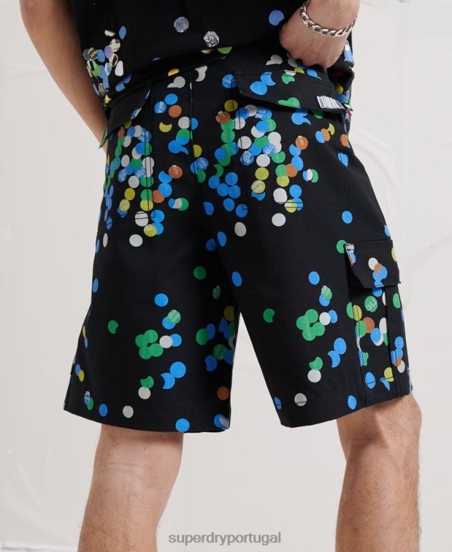 calções extras de energia homens preto roupas Superdry 2208H329