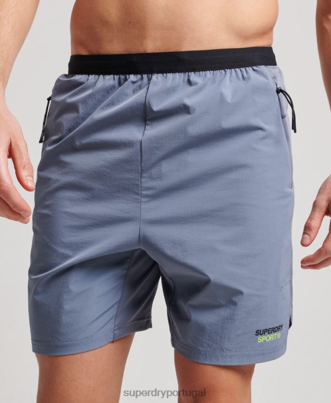 calções híbridos de trem homens roxo roupas Superdry 2208H1408