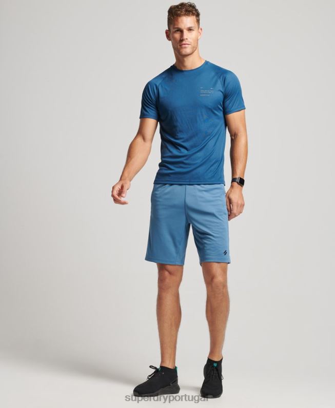 calções relaxados homens azul roupas Superdry 2208H298
