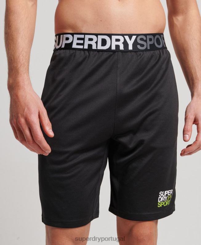 calções relaxados homens preto roupas Superdry 2208H1411