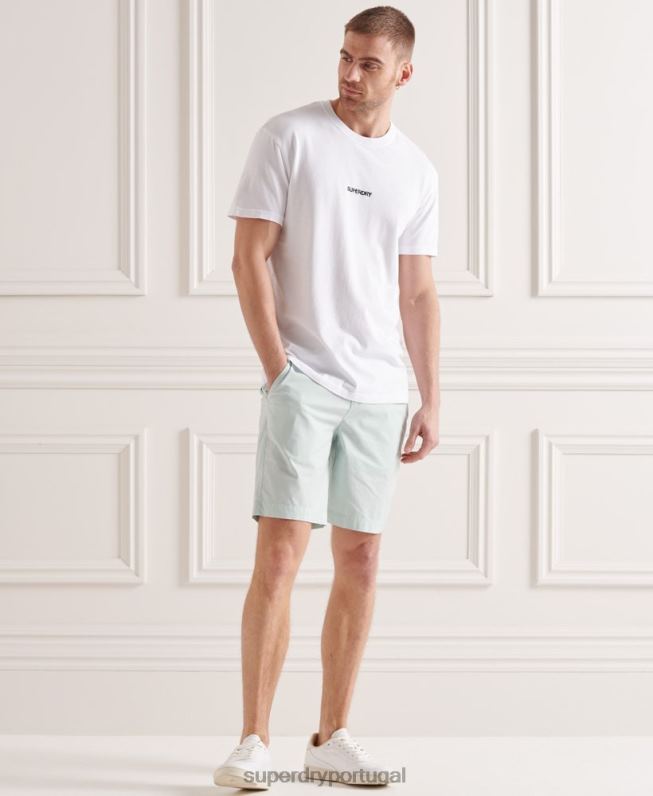 calção chino peso de papel homens azul claro roupas Superdry 2208H6494