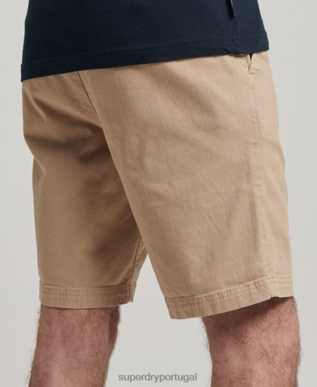 short chino oficial homens creme roupas Superdry 2208H35