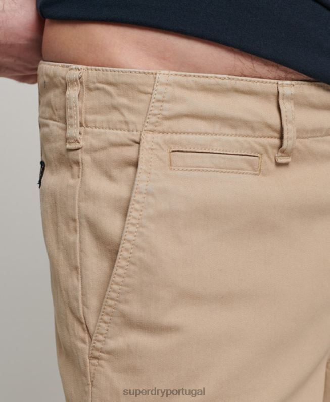 short chino oficial homens creme roupas Superdry 2208H35