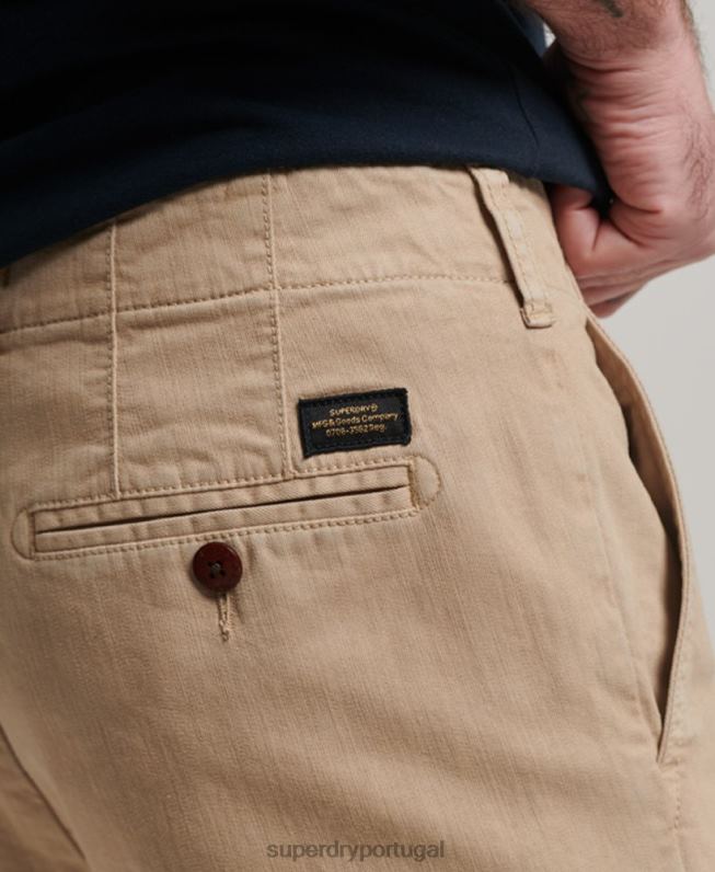 short chino oficial homens creme roupas Superdry 2208H35