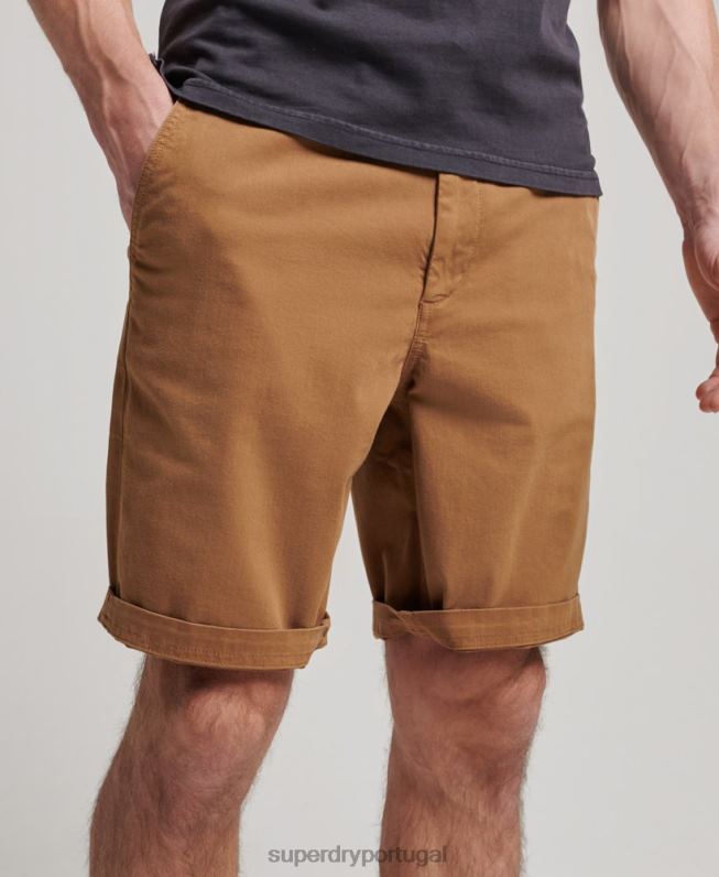 short chino oficial homens marrom roupas Superdry 2208H17