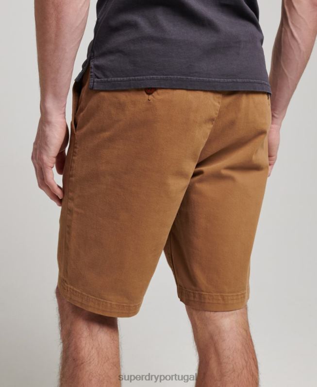 short chino oficial homens marrom roupas Superdry 2208H17