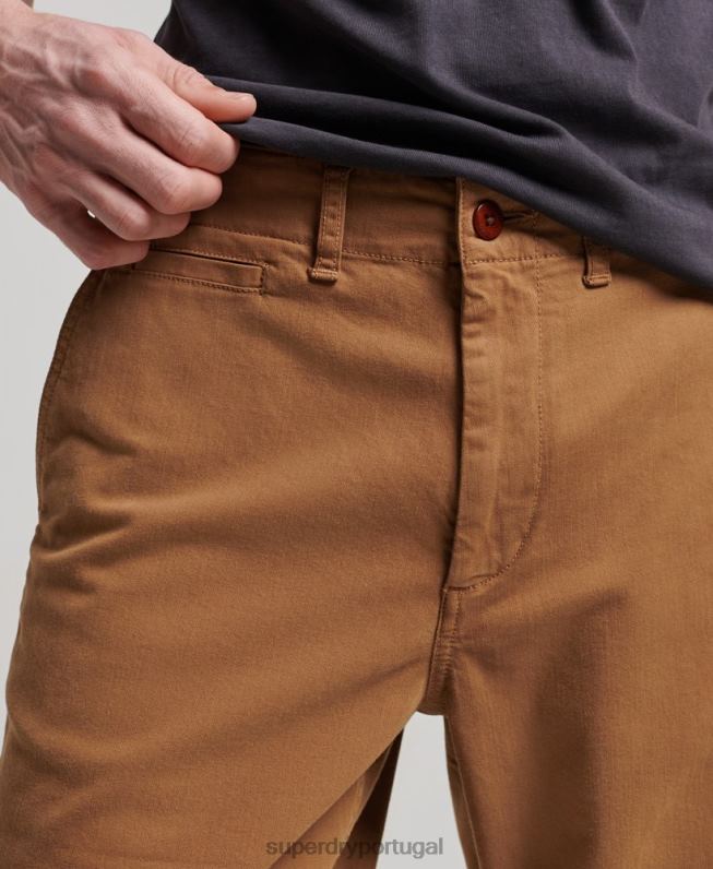 short chino oficial homens marrom roupas Superdry 2208H17