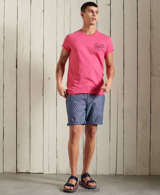 short chino queimado de sol homens azul escuro roupas Superdry 2208H375