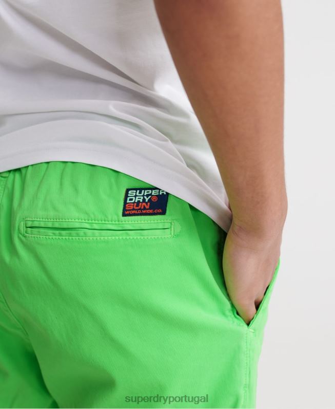 short chino queimado de sol homens verde roupas Superdry 2208H364