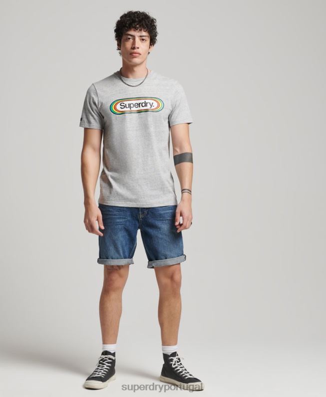 short reto vintage de algodão orgânico homens azul escuro roupas Superdry 2208H273